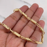 Pulso Rustico Rectangular Barril 5.4gr / 22.4cm / 5.1mm Diamantado Oro Amarillo 18K $