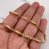 Pulso Rustico Rombos 3.9gr / 21cm / 3.4mm Barril Punteado Oro Amarillo 18K $