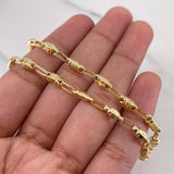 Tobillera Rustica 4.6gr / 24.6cm / 3.5mm Barril Plano Oro Amarillo 18K $