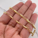 Tobillera Rustica 3.95gr / 24cm / 3.1mm Barril Oro Amarillo 18K $