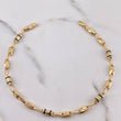 Tobillera Rustica Corona RX 5.3gr / 24.6cm / 3.7mm Eslabon Diamantado Caucho Negro Oro Amarillo 18K $