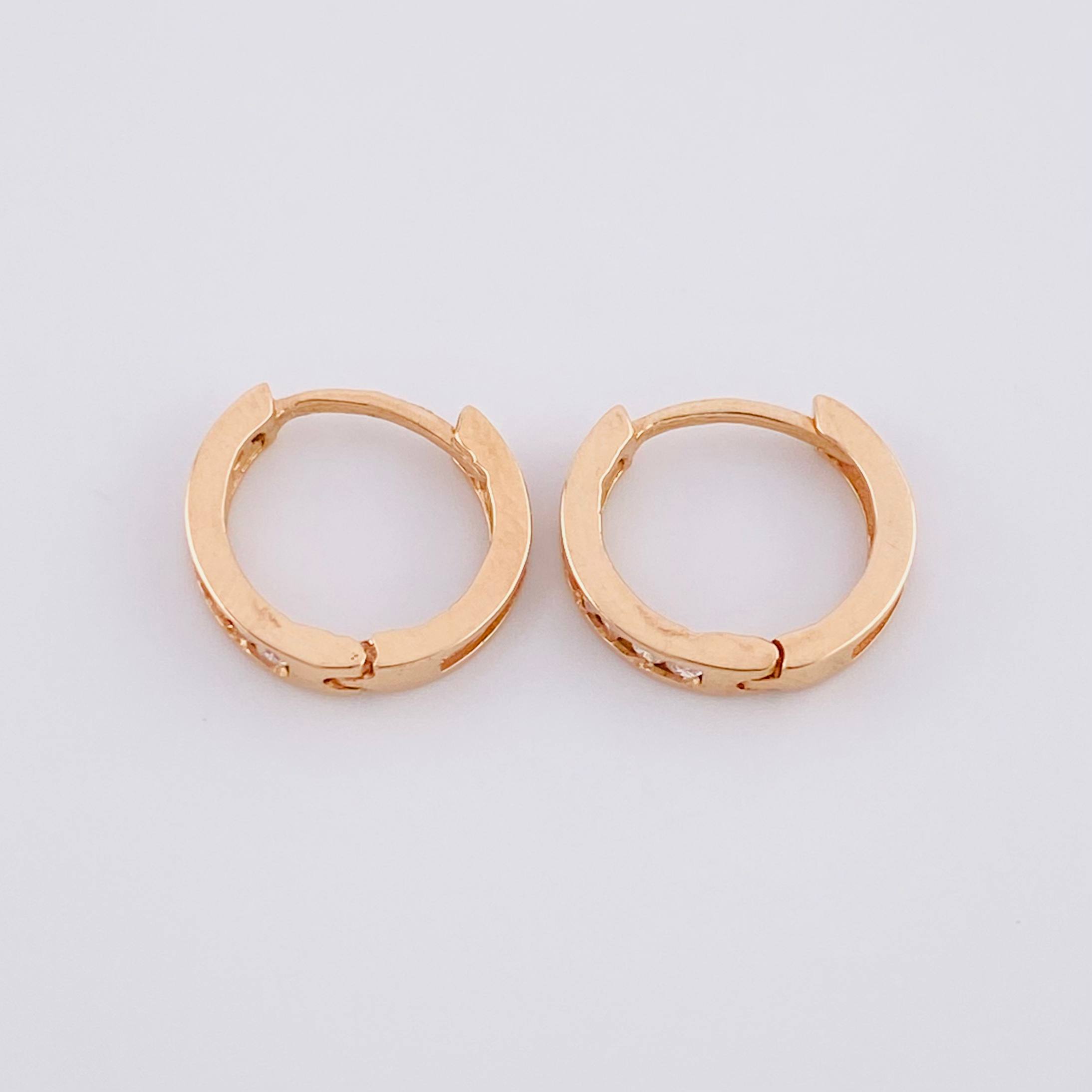 Candongas Carril 1.9g / 1.3cm Oro Rosa 18K