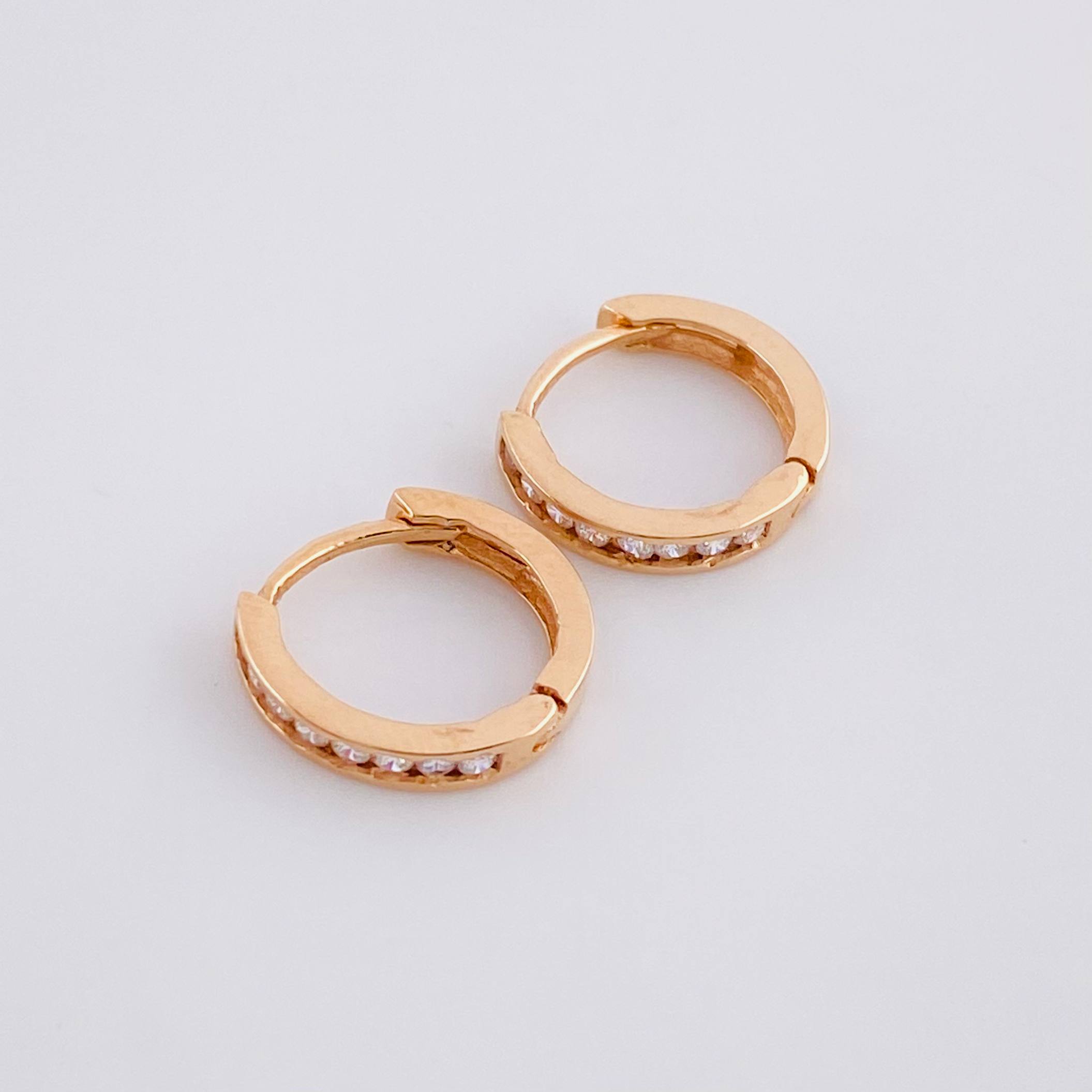 Candongas Carril 1.9g / 1.3cm Oro Rosa 18K