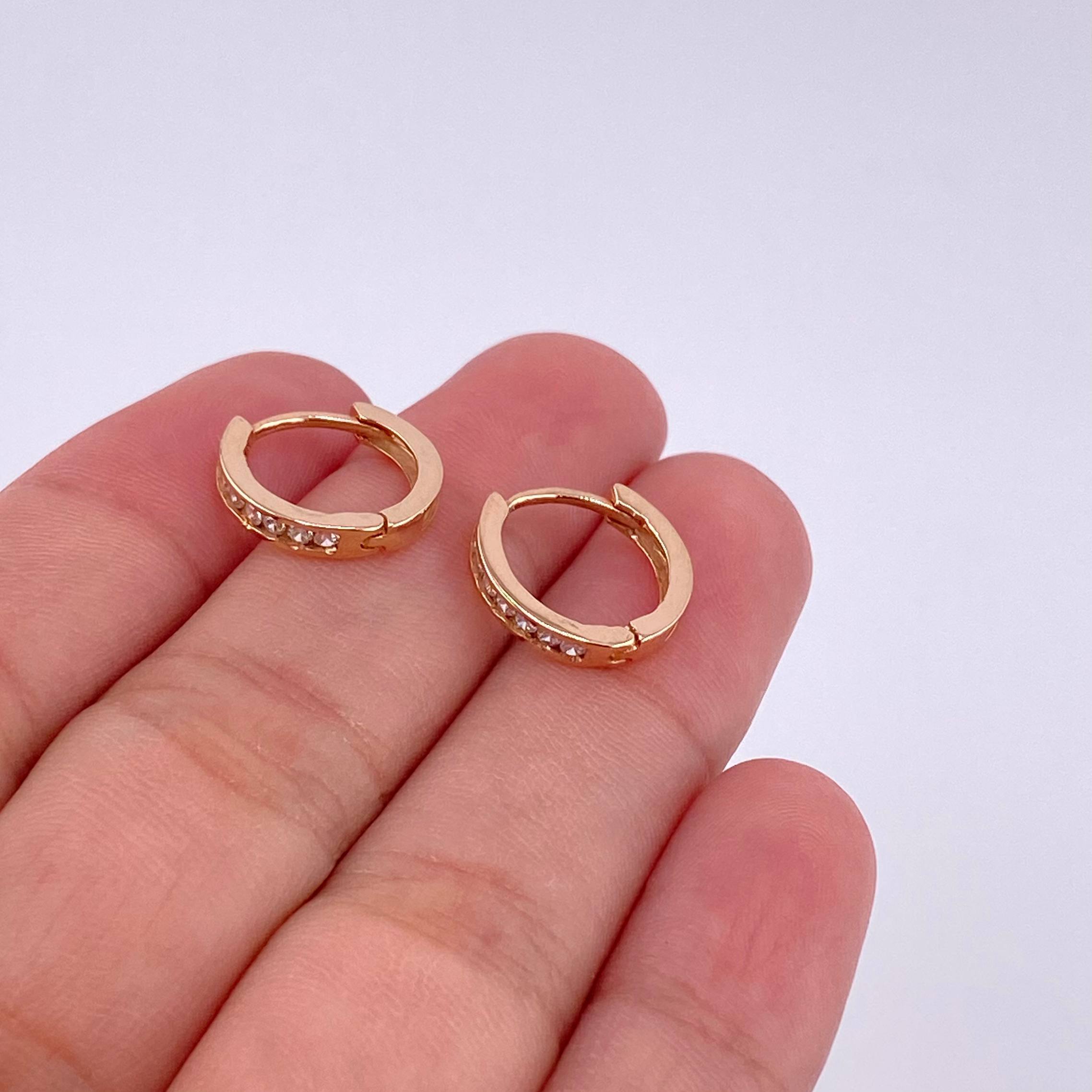 Candongas Carril 1.9g / 1.3cm Oro Rosa 18K