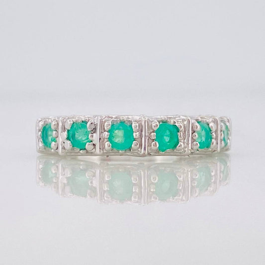 Anillo Acordeón Esmeralda 47 Pts 2.2 g / T6 1/2 Plata 925