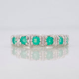 Anillo Acordeón Esmeralda 47 Pts 2.2 g / T6 1/2 Plata 925