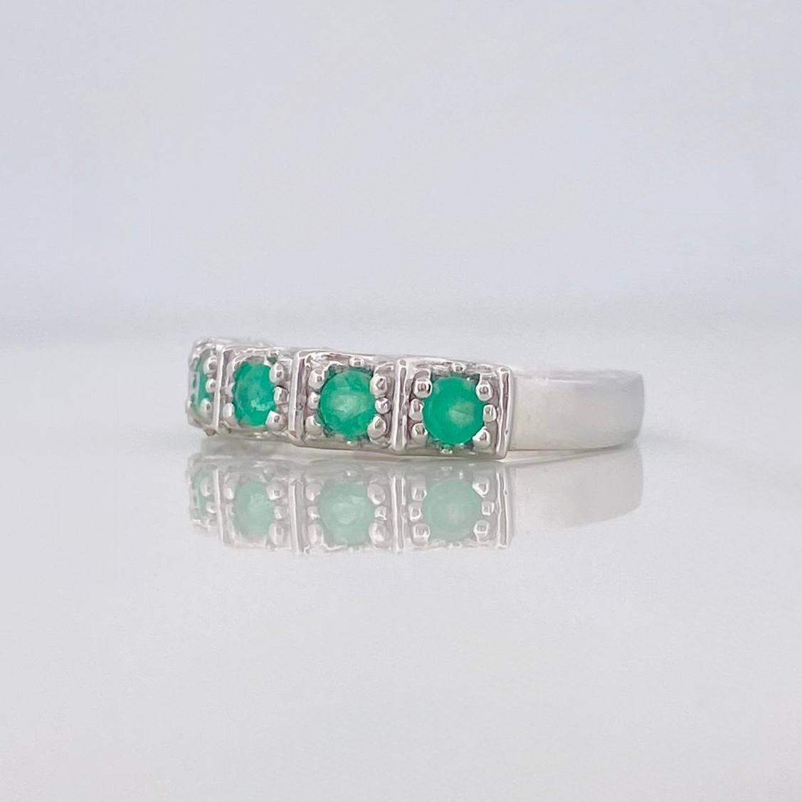 Anillo Acordeón Esmeralda 47 Pts 2.2 g / T6 1/2 Plata 925