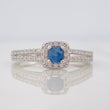 Anillo Halo Cuadrado Zafiro 17 Pts 1.7 g / T6 3/4 Plata 925