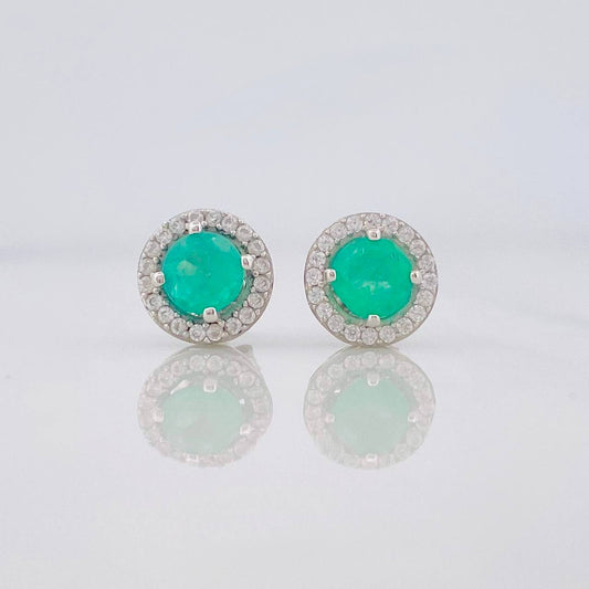 Topos Circulo Halo Esmeralda 80 Pts 2 g / 8 mm Plata 925