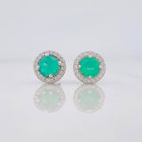 Topos Circulo Halo Esmeralda 80 Pts 2 g / 8 mm Plata 925
