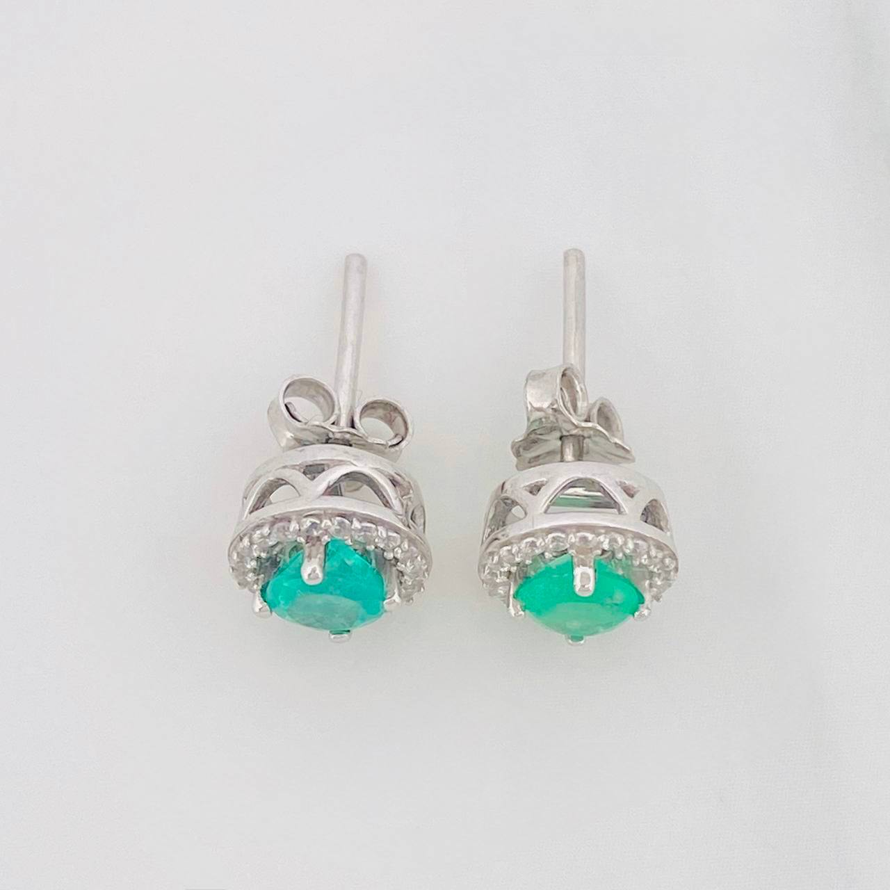 Topos Circulo Halo Esmeralda 80 Pts 2 g / 8 mm Plata 925