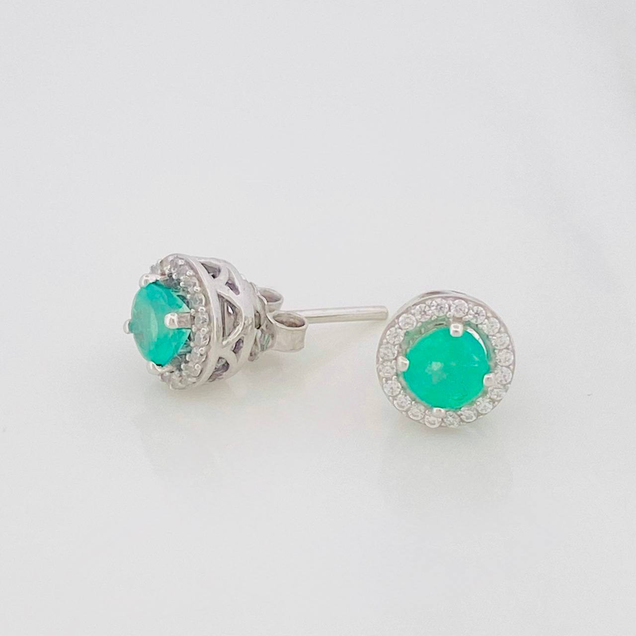 Topos Circulo Halo Esmeralda 80 Pts 2 g / 8 mm Plata 925
