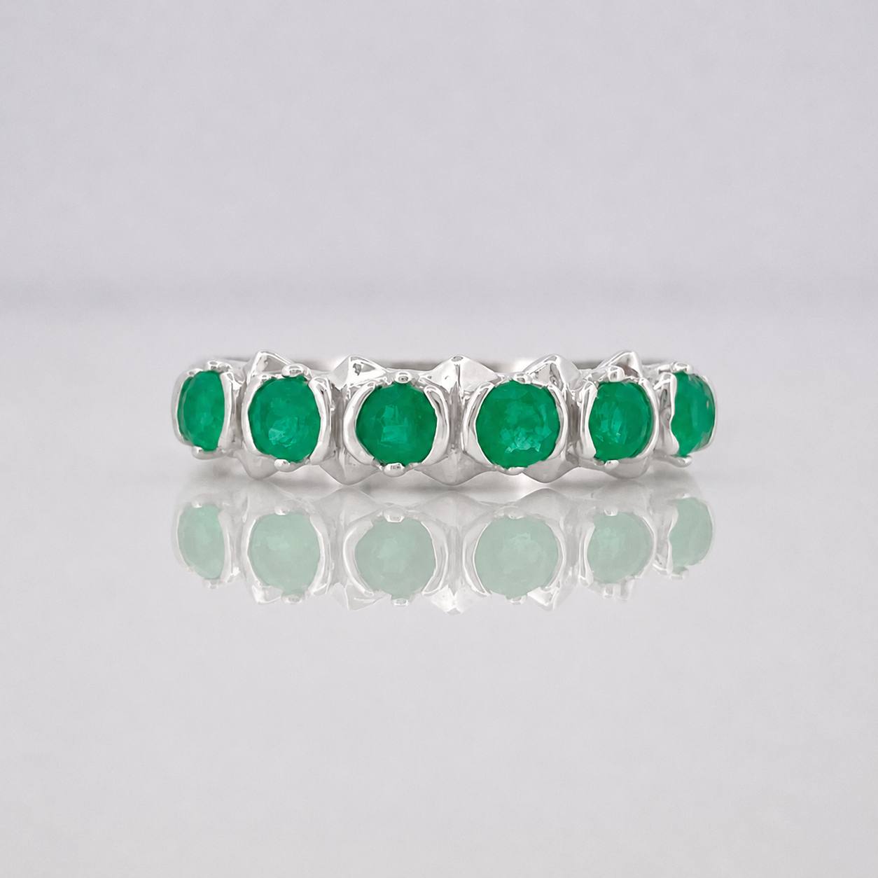 Anillo Acordeón Esmeralda 47 Pts 1.85 g / T5 3/4 Plata 925