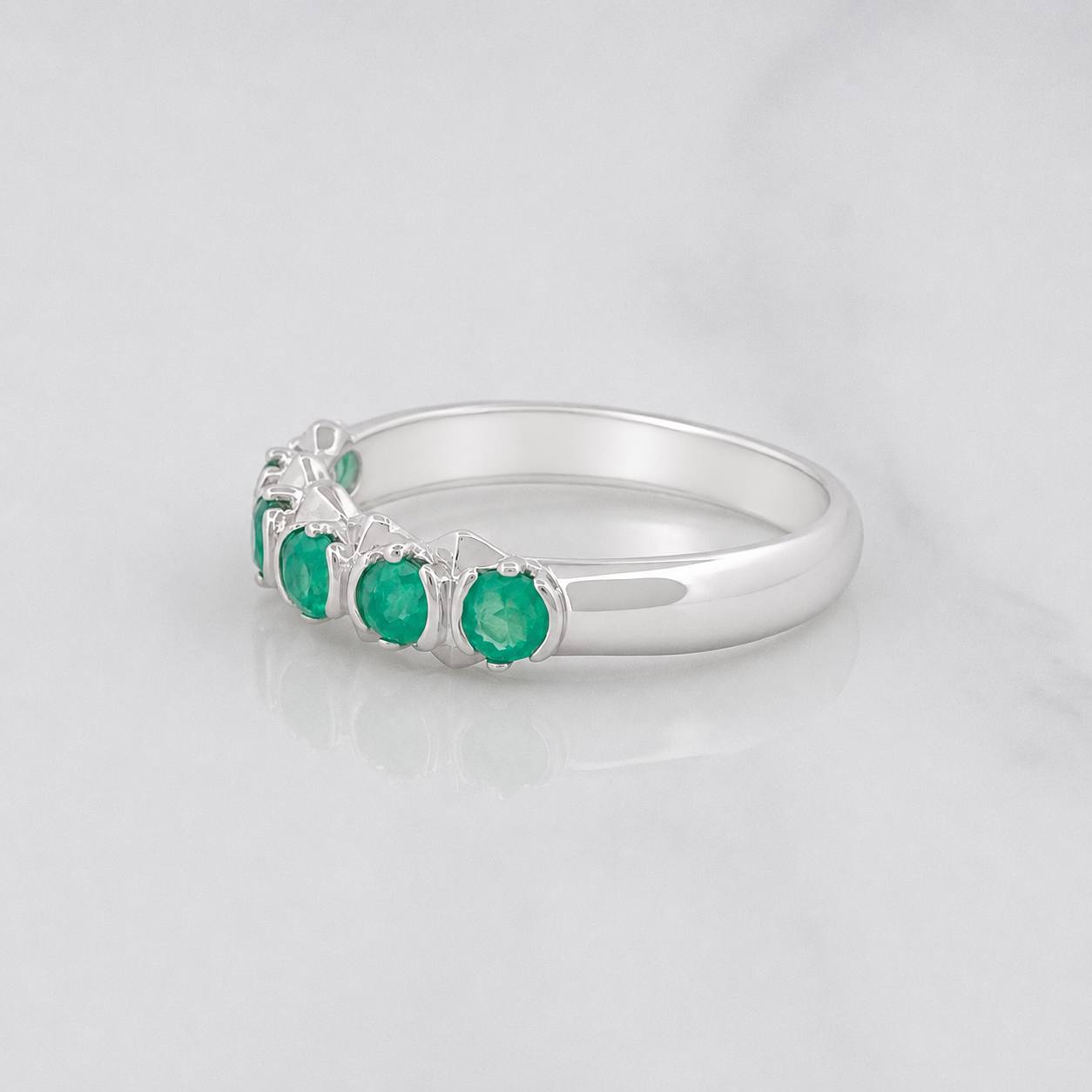 Anillo Acordeón Esmeralda 47 Pts 1.85 g / T5 3/4 Plata 925