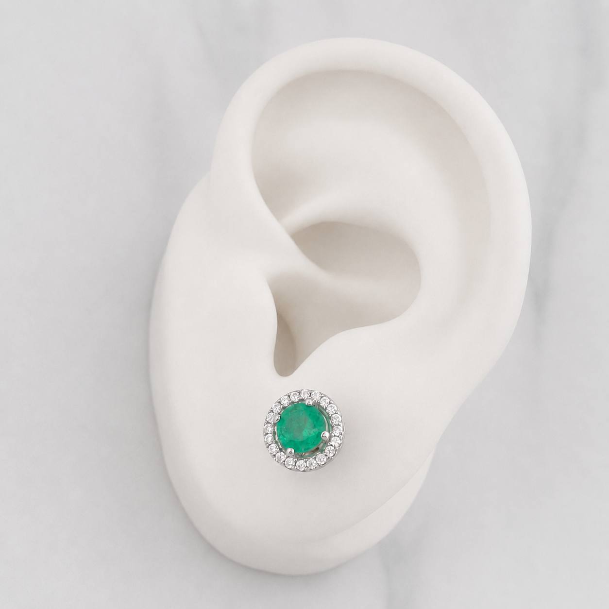 Topos Circulo Halo Esmeralda 80 Pts 2 g / 8 mm Plata 925