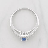 Anillo Halo Cuadrado Zafiro 17 Pts 1.7 g / T6 3/4 Plata 925