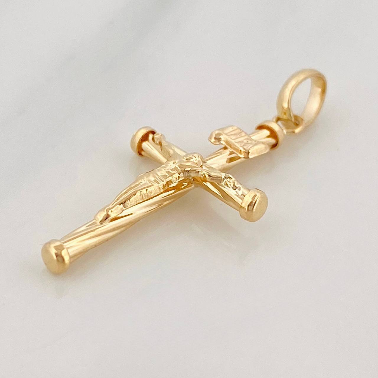 Dije Cruz Cristo 0.8 g / 3.5 cm Oro Amarillo 18K