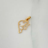 Dije Silueta Gato 0.25gr / 1.8cm / Oro Amarillo 18K %