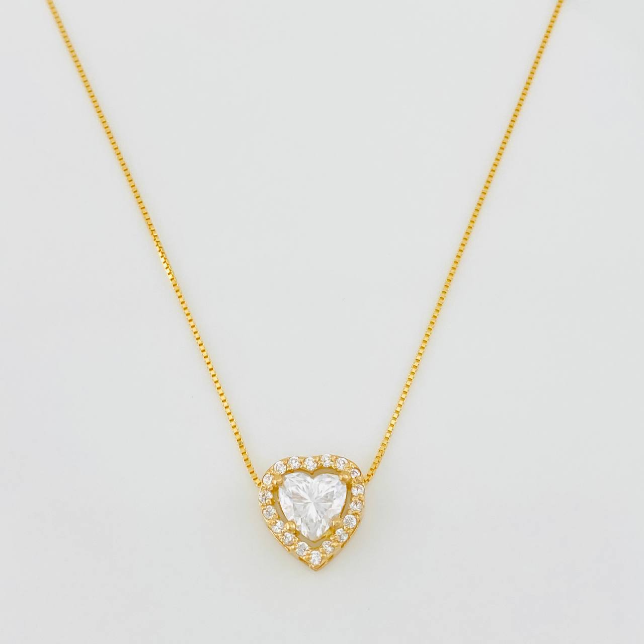 Cadena Veneciana Corazon 1.68 qts 2.95g / 45cm / 0.64mm Oro Amarillo 18K