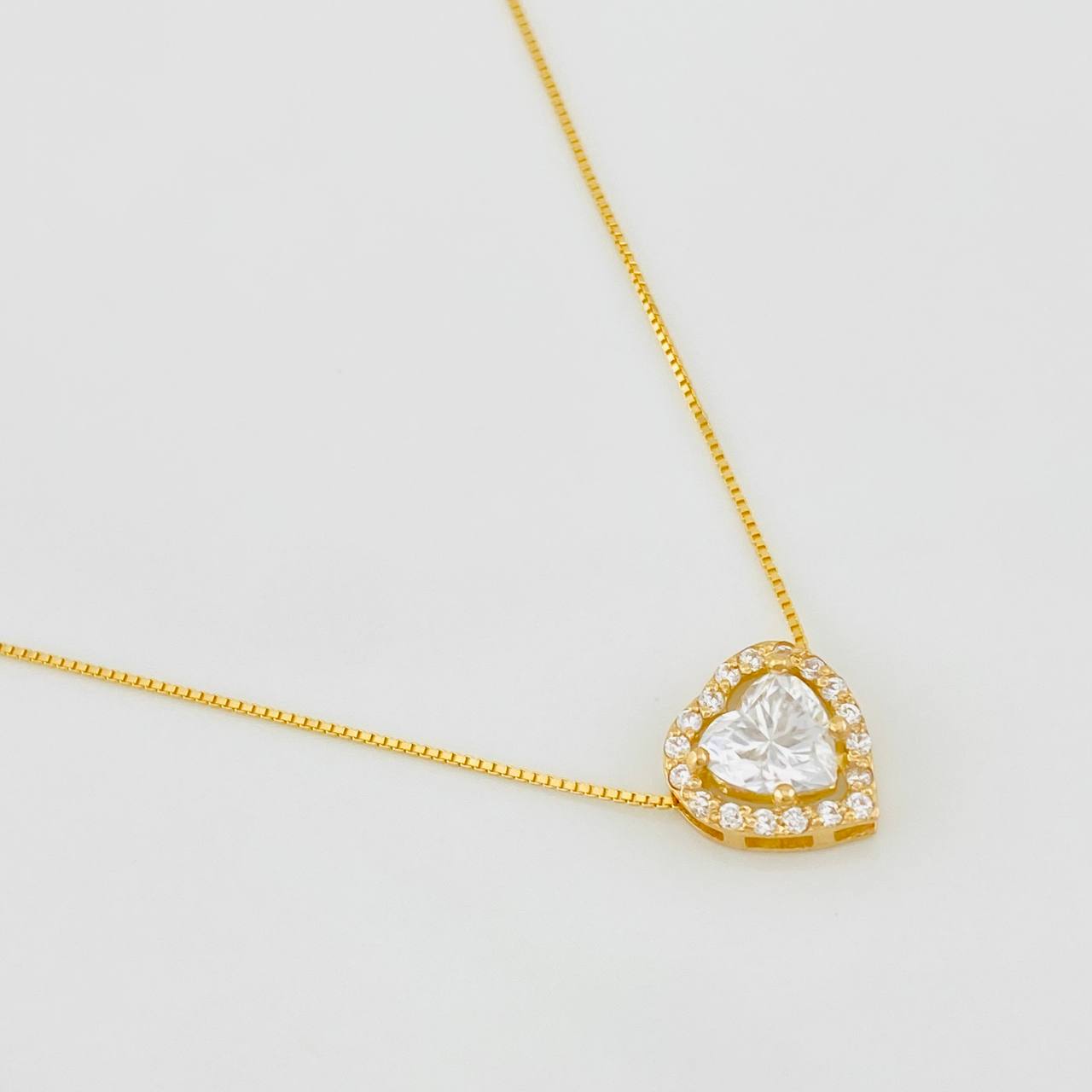 Cadena Veneciana Corazon 1.68 qts 2.95g / 45cm / 0.64mm Oro Amarillo 18K