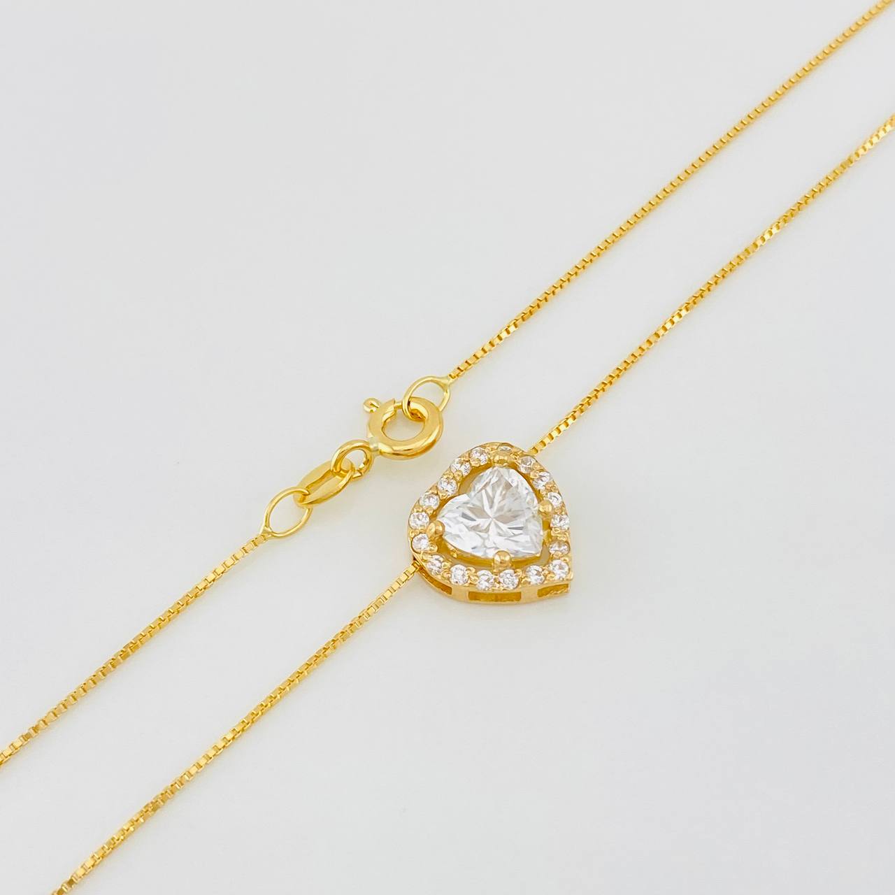 Cadena Veneciana Corazon 1.68 qts 2.95g / 45cm / 0.64mm Oro Amarillo 18K
