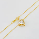Cadena Veneciana Corazon 1.68 qts 2.95g / 45cm / 0.64mm Oro Amarillo 18K