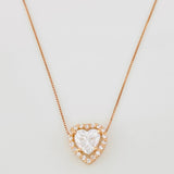 Cadena Veneciana Corazon 1.18 qts 2.15g / 45cm / 0.32mm Oro Rosa 18K