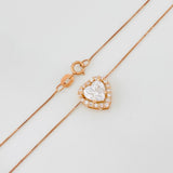 Cadena Veneciana Corazon 1.68 qts 2.05g / 45cm / 0.32mm Oro Rosa 18K