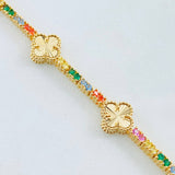 Pulso Tennis Trebol 13.1gr / 17cm / Oro Amarillo Nac.Esp. 18K