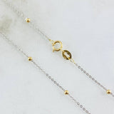 Cadena Aro Seguido Bolas 1.2gr / 45cm / Dos Oros Amarillo Blanco +3 18K