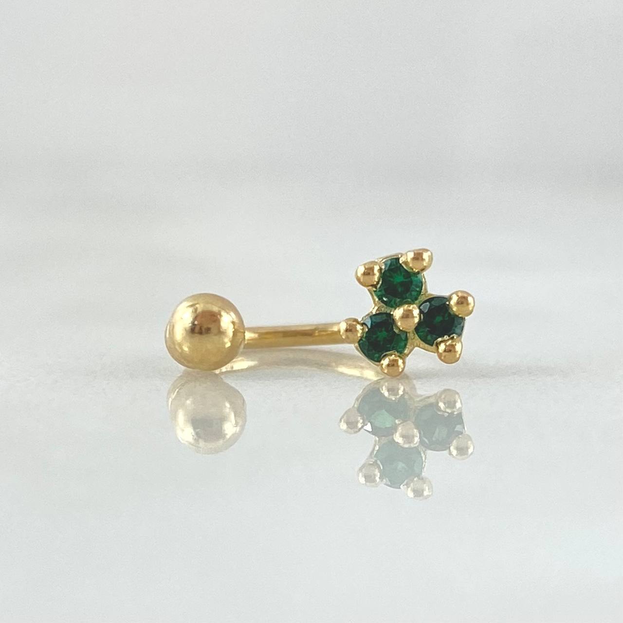 Piercing Curvo Flor 0.6gr / 1cm / Nac.Esp.Oro 18K ©