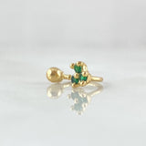 Piercing Curvo Flor 0.6gr / 1cm / Nac.Esp.Oro 18K ©