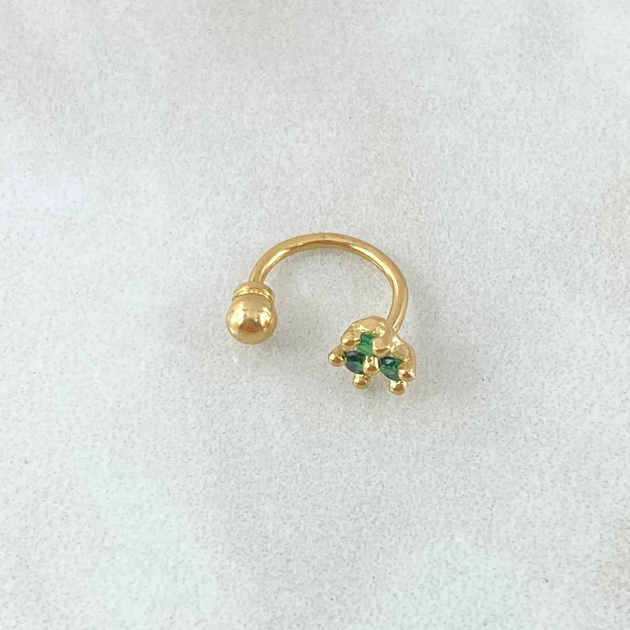 Piercing Curvo Flor 0.6gr / 1cm / Nac.Esp.Oro 18K ©