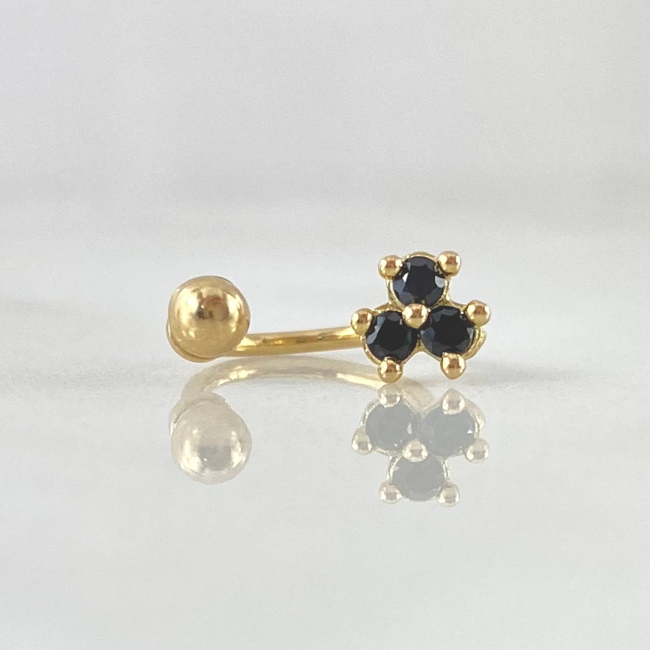 Piercing Curvo Flor 0.6gr / 1cm / Nac.Esp.Oro 18K !