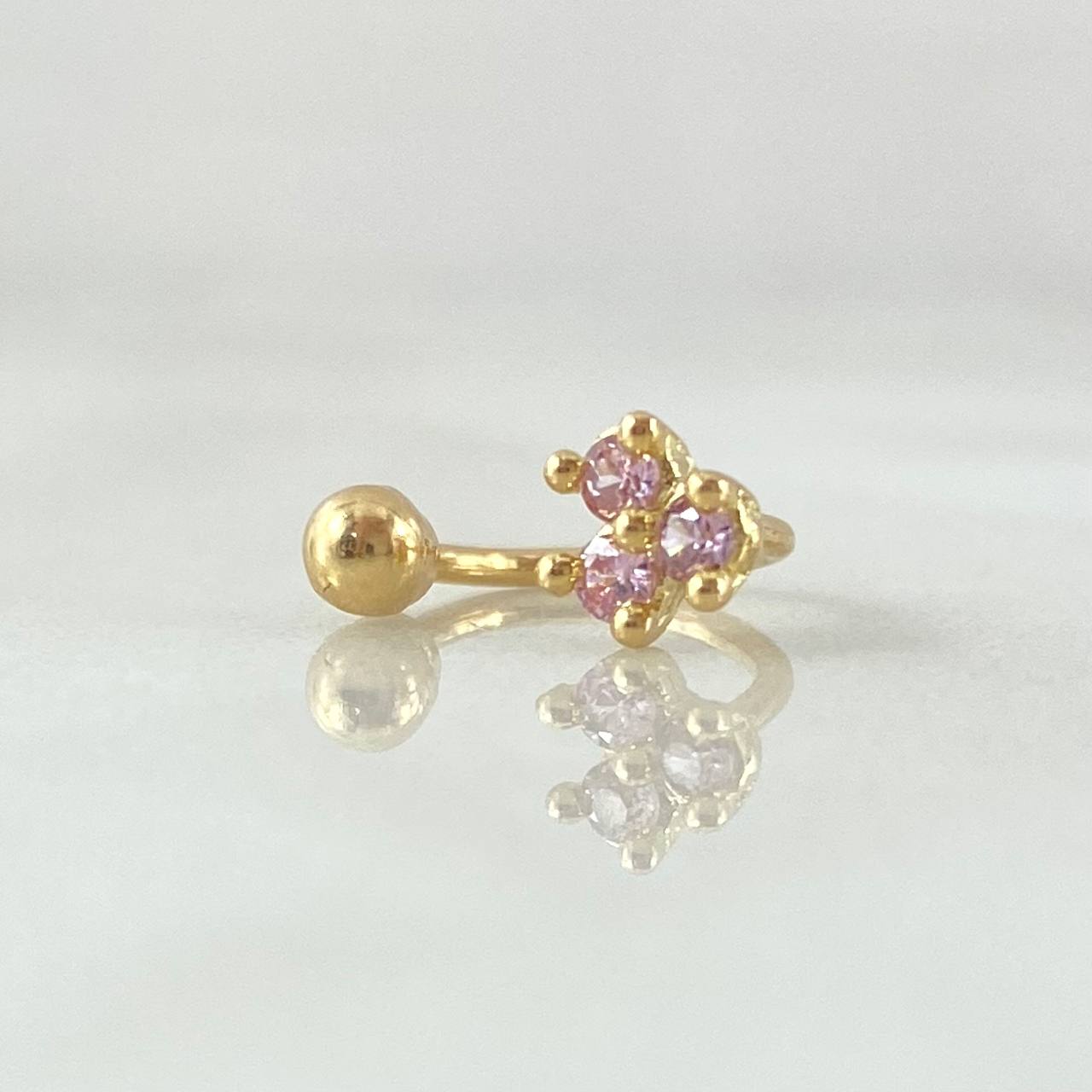 Piercing Curvo Flor 0.65gr / 1cm / Nac.Esp.Oro 18K