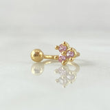 Piercing Curvo Flor 0.65gr / 1cm / Nac.Esp.Oro 18K