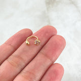 Piercing Curvo Flor 0.65gr / 1cm / Nac.Esp.Oro 18K