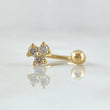 Piercing Curvo Flor 0.6gr / 1cm / Nac.Esp.Oro 18K ©