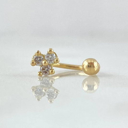 Piercing Curvo Flor 0.6gr / 1cm / Nac.Esp.Oro 18K ©