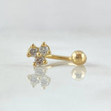 Piercing Curvo Flor 0.6gr / 1cm / Nac.Esp.Oro 18K ©