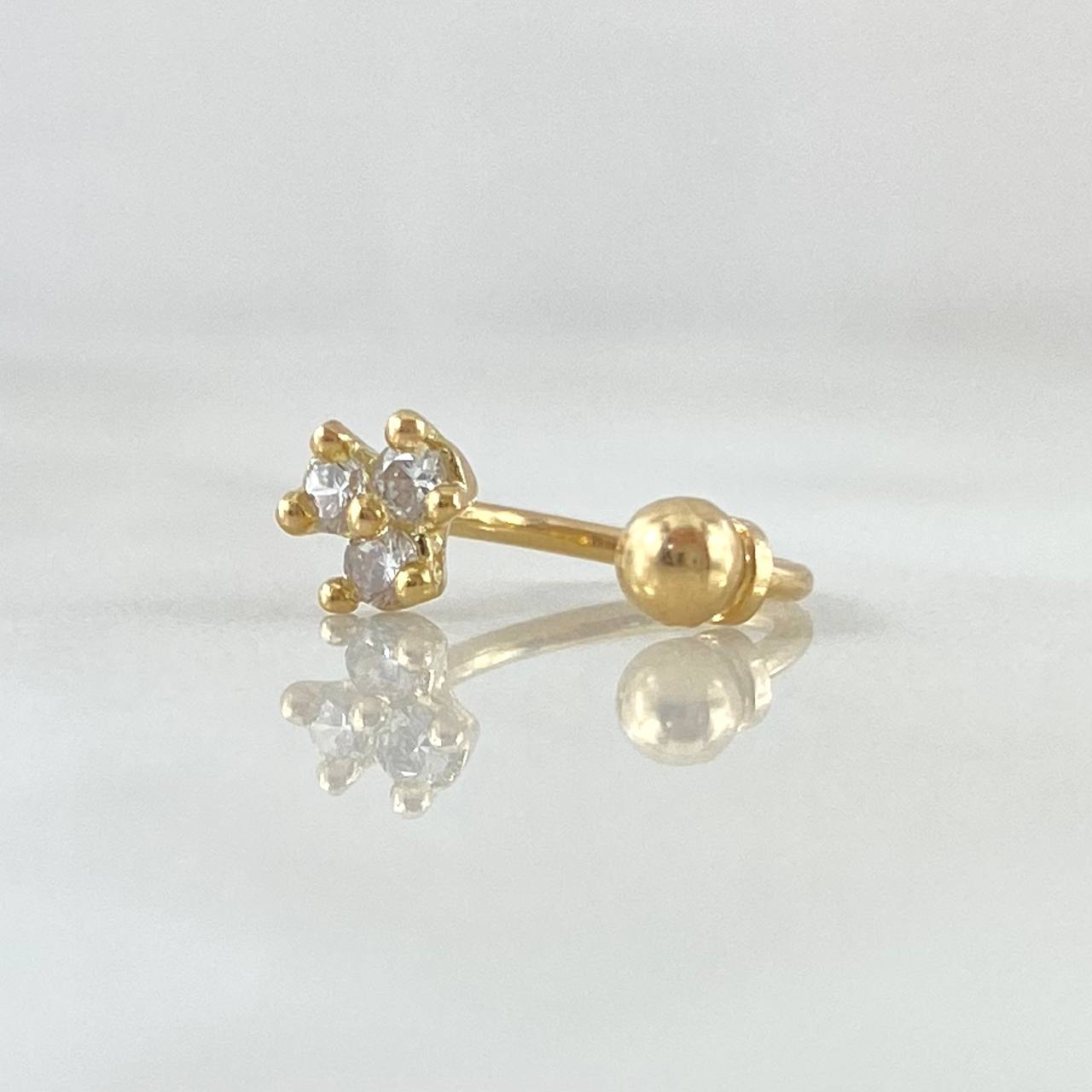 Piercing Curvo Flor 0.6gr / 1cm / Nac.Esp.Oro 18K ©