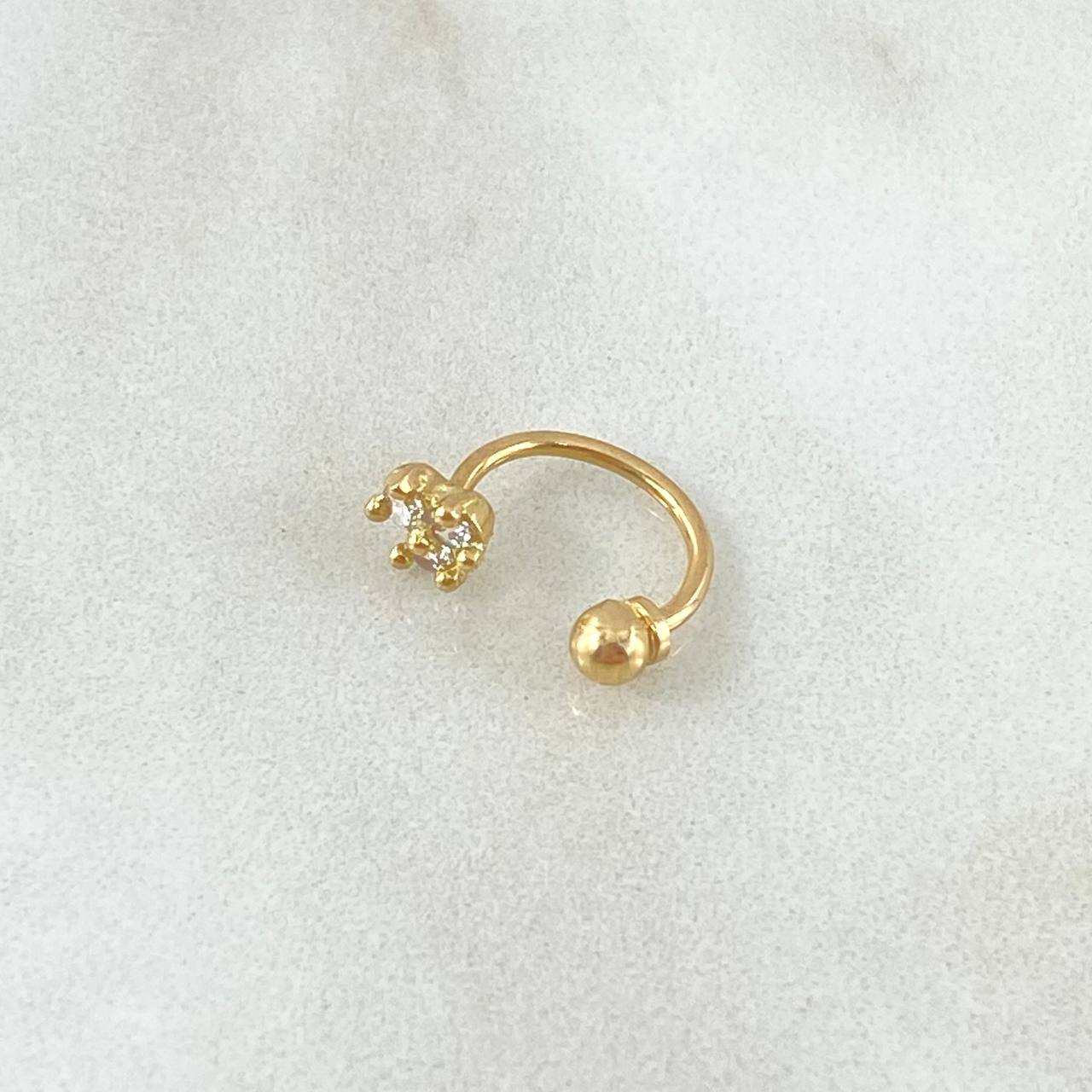 Piercing Curvo Flor 0.6gr / 1cm / Nac.Esp.Oro 18K ©