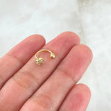 Piercing Curvo Flor 0.6gr / 1cm / Nac.Esp.Oro 18K ©