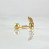 Piercing Curvo Hoja 0.4gr / 1cm / Nac.Esp.Oro 18K ©