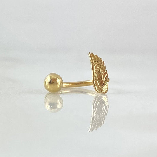 Piercing Curvo Hoja 0.4gr / 1cm / Nac.Esp.Oro 18K
