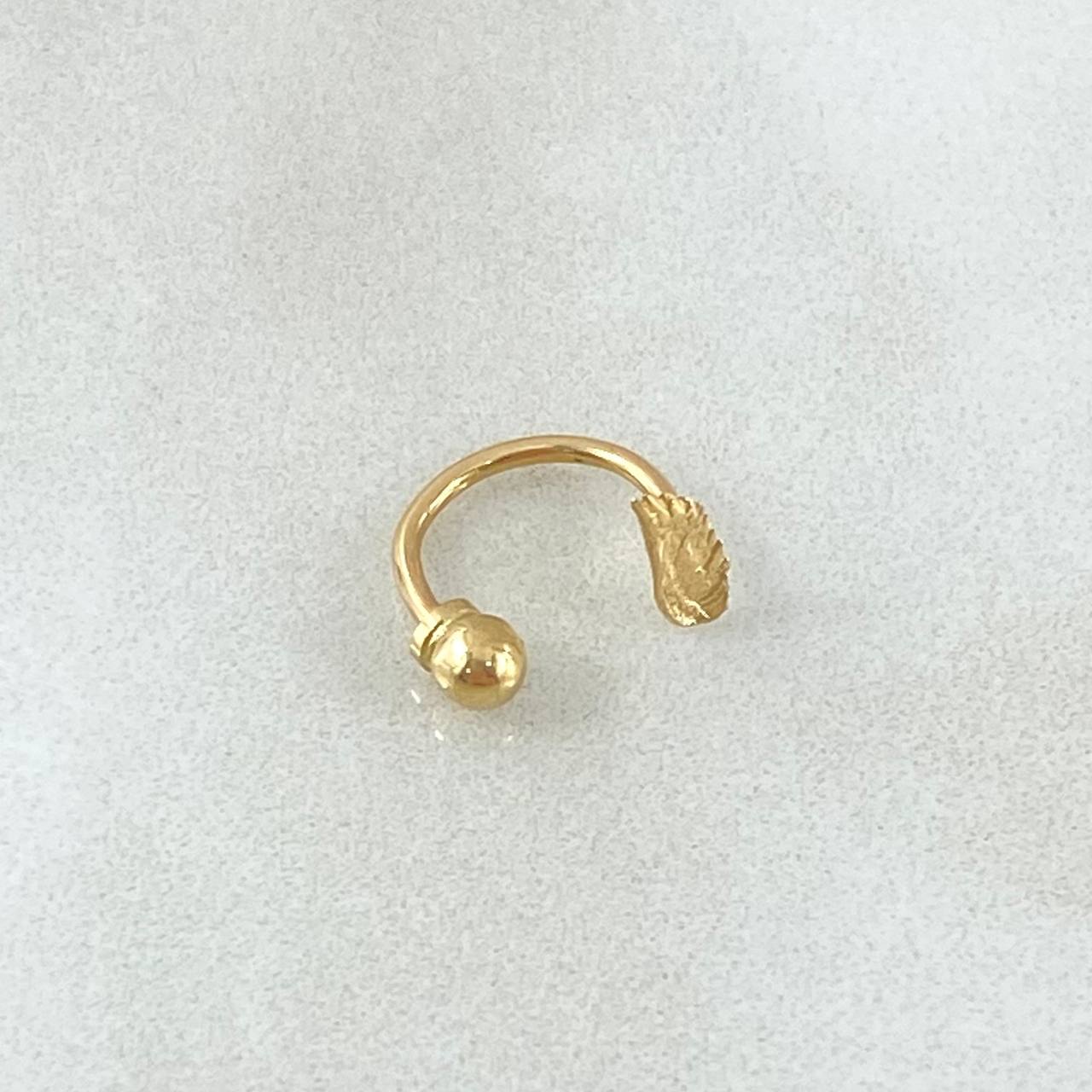 Piercing Curvo Hoja 0.4gr / 1cm / Nac.Esp.Oro 18K ©