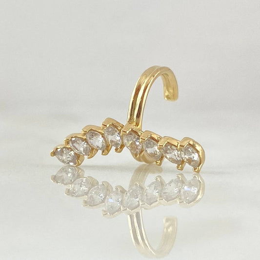 Piercing Earcuff Linea Curva 1.2gr / 1.8cm / Nac.Esp.Oro 18K ©