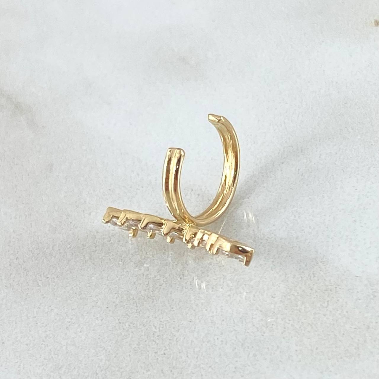Piercing Earcuff Linea Curva 1.2gr / 1.8cm / Nac.Esp.Oro 18K ©
