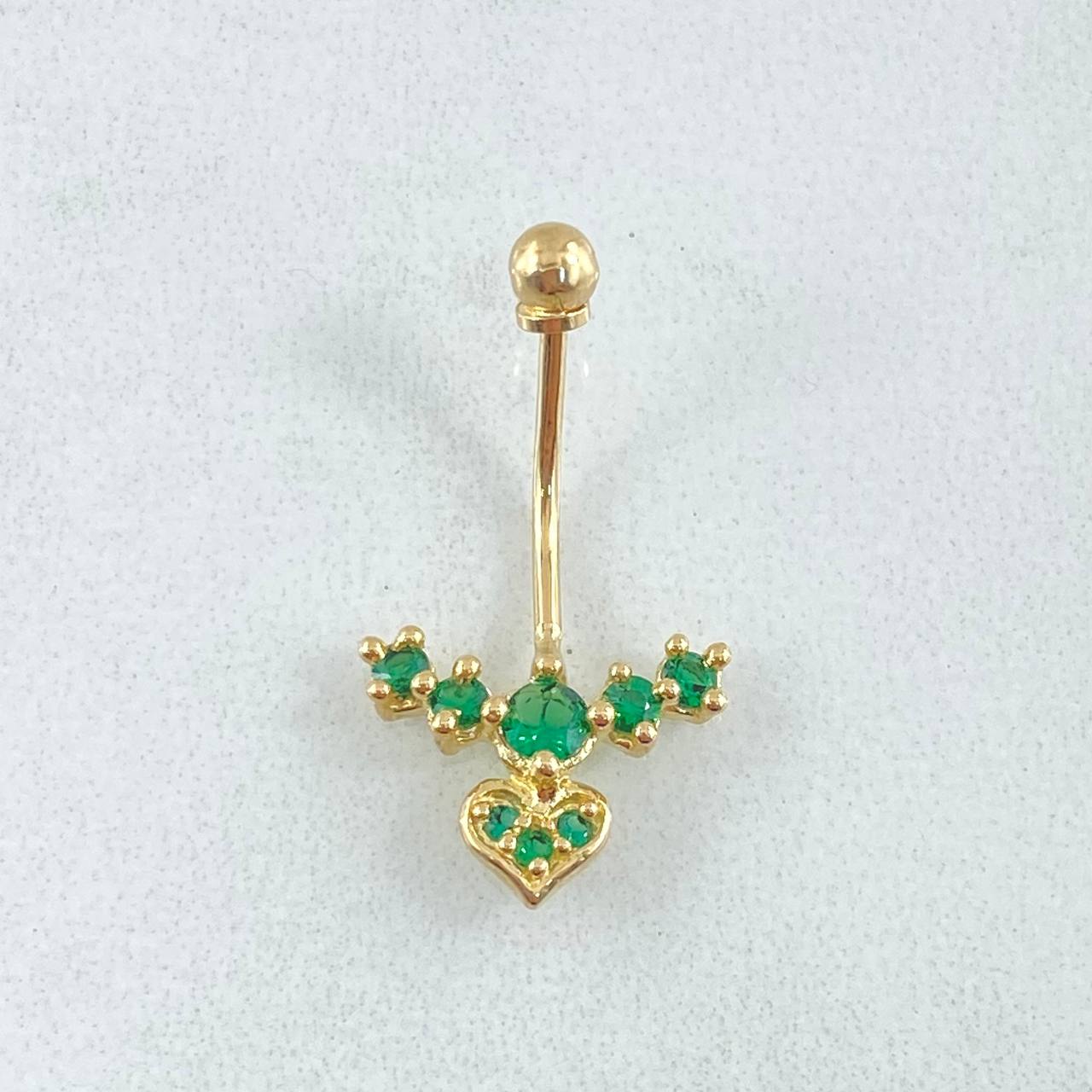 Piercing Ombligo Flecha Corazon 1gr / 2.4cm / Nac.Esp.Oro 18K