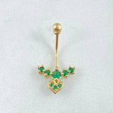 Piercing Ombligo Flecha Corazon 1gr / 2.4cm / Nac.Esp.Oro 18K